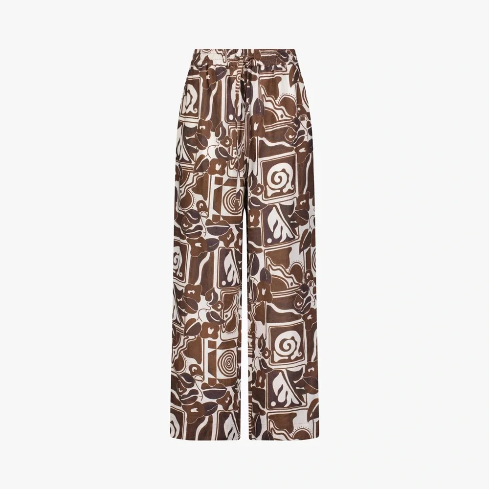 Mara Hoffman Jackie Pant Straight Leg Elastic Waistband Drawstring Abrazo Hemp - Picture 5 of 12